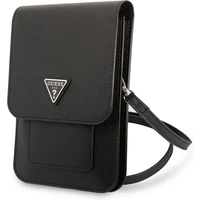 Guess PU Saffiano Triangle Logo Phone Bag černé - Pouzdra