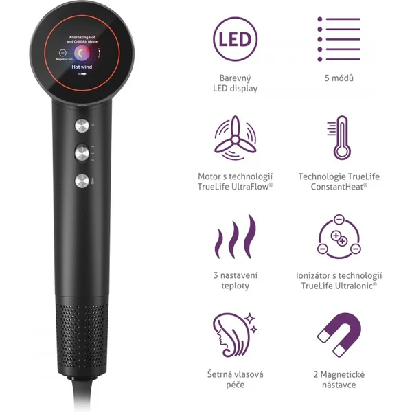 TrueLife HairDryer D9 fén na vlasy černý - Fény na vlasy - Obrázek 40Y9000O01