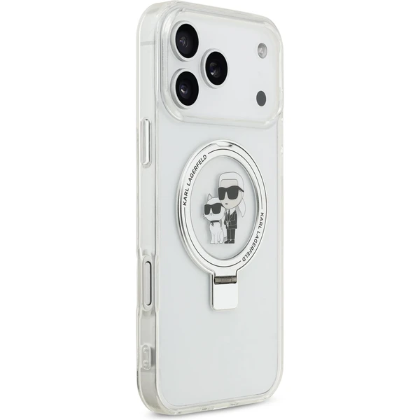 Karl Lagerfeld Ringstand Karl and Choupette MagSafe kryt iPhone 17 Pro Max bílý - Pouzdra - Obrázek 410a0f60b4f7417fa1943647825124ec