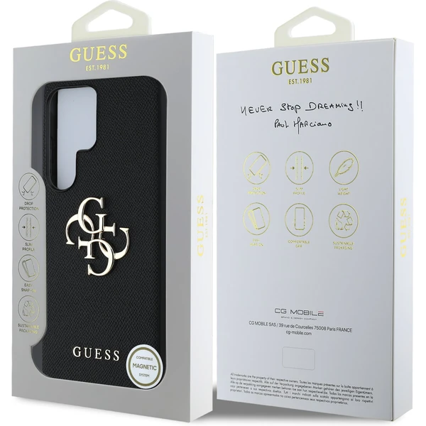 Guess PU Grained 4G Metal Logo kryt Samsung Galaxy S25 Ultra černý - Pouzdra - Obrázek 416104ac57c04b679d391983c86ffeba