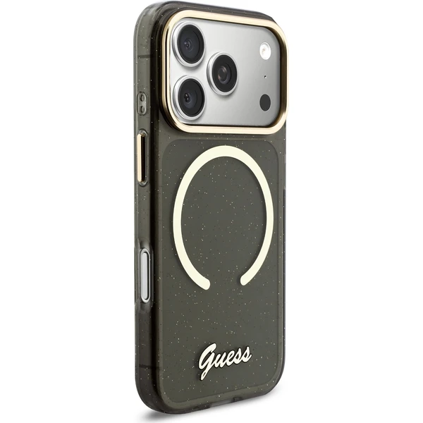 Guess IML Glitter Script Strap MagSafe kryt iPhone 17 Pro černý - Pouzdra - Obrázek 417c89bfe7054a35af3001cf49e6bc3c