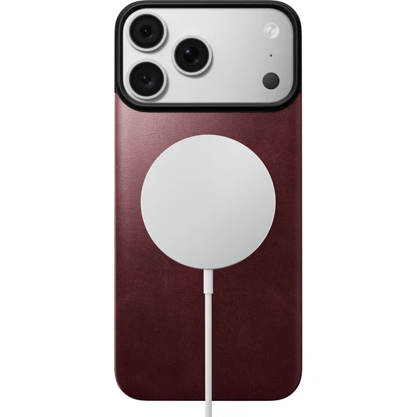 Nomad Magnetic Leather Back (Horween) MagSafe kožený kryt iPhone 17 Pro Max/18 Pro Max Burgundy - Pouzdra - Obrázek 41b21b09852746a2a1a6aee65cb359c9