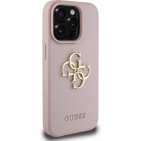 Guess PU Grained 4G Metal Logo kryt iPhone 15 Pro Max růžový - Pouzdra - Obrázek 420587d78fe9405eb7af486757415d29