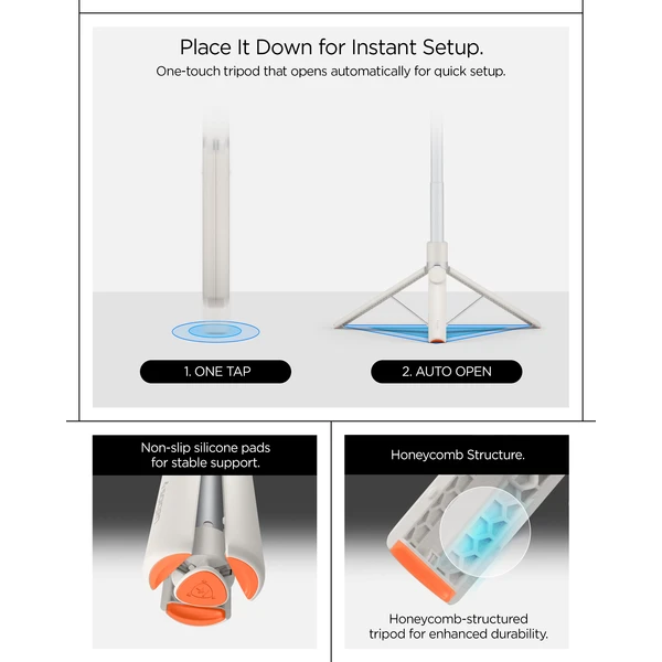 Spigen MagSafe Tripod Selfie tyč béžová - Držáky - Obrázek 4215f7cf4a1e407b99c885d242995c3d