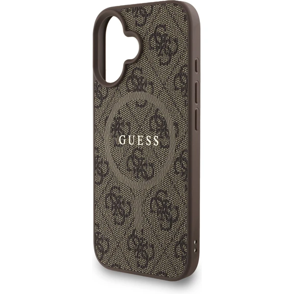 Guess PU Leather 4G Colored Ring Strap MagSafe kryt iPhone 16 hnědý - Pouzdra - Obrázek 4271679750a143a78d96b4a711c0c694