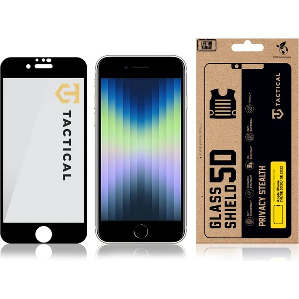 Tactical Glass Shield Privacy Stealth 5D sklo Apple iPhone 7/8/SE 2020/SE 2022 černé - Ochranné folie a skla - Obrázek 42748ebe00ed4b65ac547bdff7e8262d