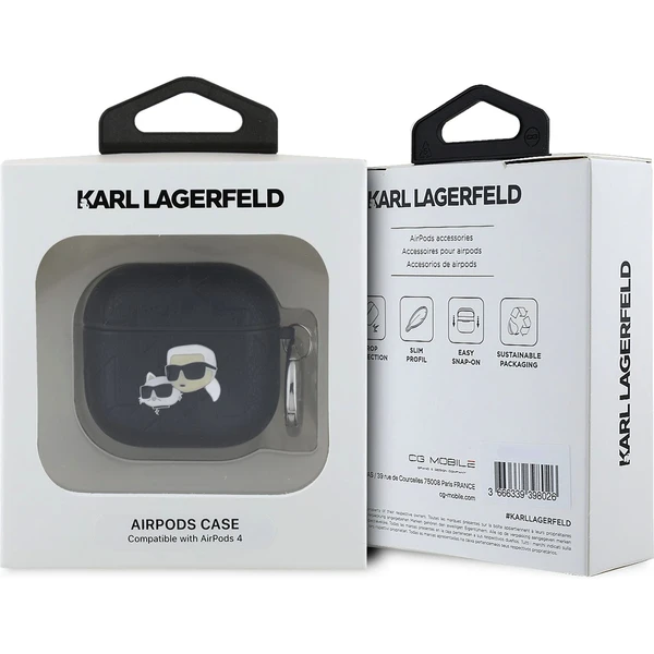 Karl Lagerfeld PU Embossed Karl and Choupette Heads pouzdro AirPods 4 černé - Pouzdra - Obrázek 42979b62c4574a6688c35cfe72b5514e
