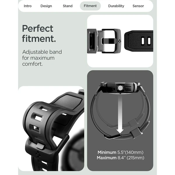 Spigen Rugged Armor Pro + Stand pouzdro s řemínkem a stojánkem Google Pixel Watch 5/4 45mm matte bla - Pouzdra - Obrázek 429a1cf02867476e9cd516e10a9d7be2