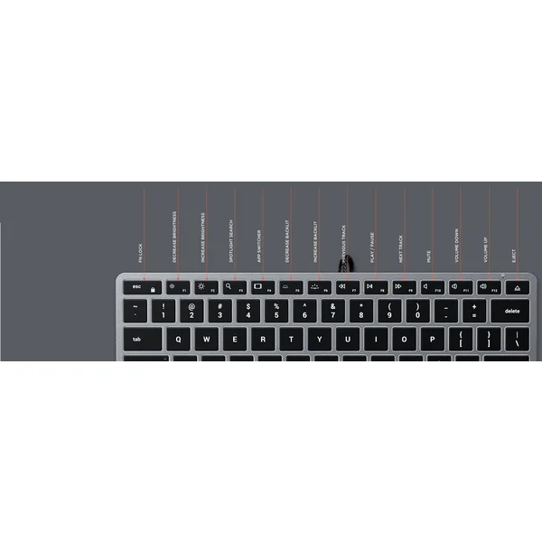 Satechi Slim W1 USB-C klávesnice US vesmírně šedá - Klávesnice - Obrázek 42BT000501