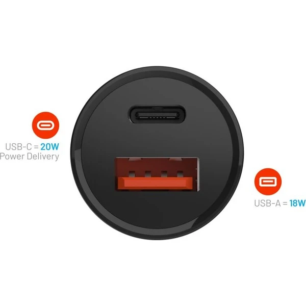 FIXED autonabíječka s USB-C a USB výstupem a podporou PD, 20W černá - Nabíječky - Obrázek 42d8aad6b9cc4f99bbf3a6f529f3623b