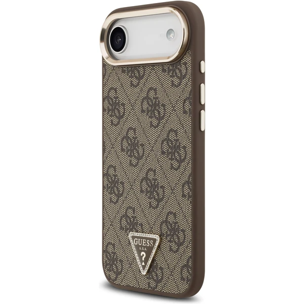 Guess PU Leather 4G Triangle Logo Gold Frame MagSafe kryt iPhone Air hnědý - Pouzdra - Obrázek 430b2eacdb63401193cf0bf6ecea1be4