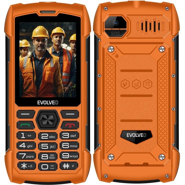 EVOLVEO StrongPhone H1 vodotěsný odolný Dual SIM telefon oranžový Oranžová