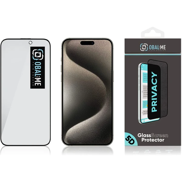 OBAL:ME Privacy 5D tvrzené sklo Apple iPhone 15 Pro Max černé - Ochranné folie a skla - Obrázek 4345a1467cc64633980e2873c2ef8235