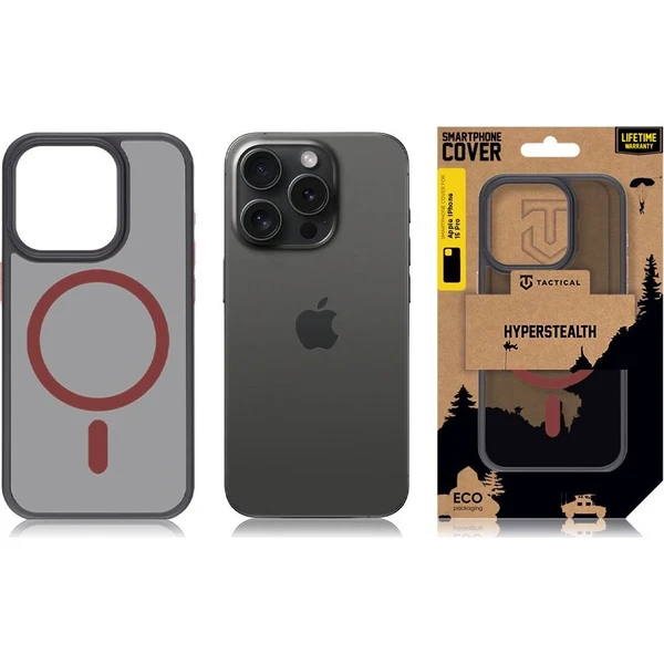 Tactical MagForce Hyperstealth 2.0 kryt iPhone 15 Pro Black/Red - Pouzdra - Obrázek 43464d0e33944426aa12406acbbc32a2