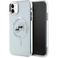 Karl Lagerfeld IML K&CH Heads Metal Frame MagSafe zadní kryt pro iPhone 11 čirý - Pouzdra