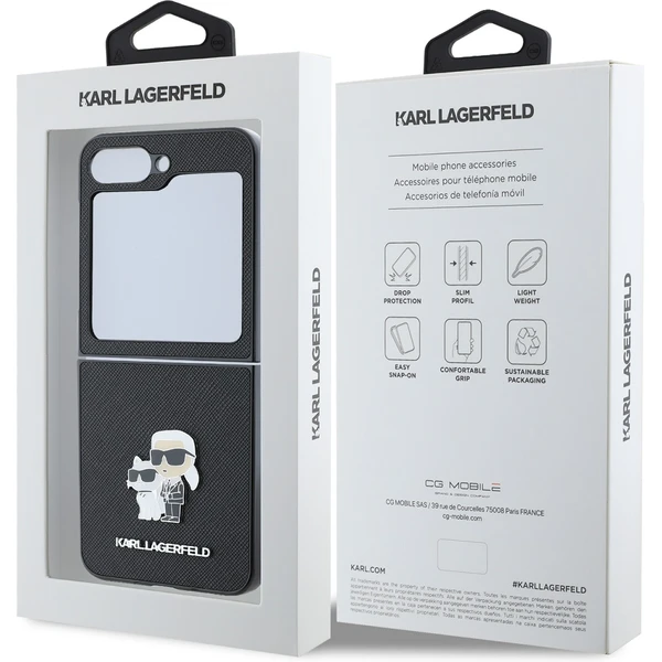 Karl Lagerfeld PU Saffiano Karl and Choupette kryt Samsung Galaxy Z Flip 6 černý - Pouzdra - Obrázek 4373c9fbbe6841d9adf166f61f75e342