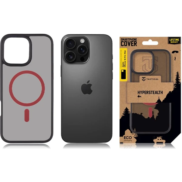 Tactical MagForce Hyperstealth 2.0 Kryt pro iPhone 16 Pro Max Black/Red - Pouzdra - Obrázek 439773f4faa94ccd8126199974498b01