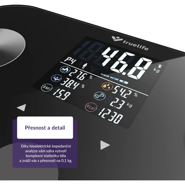 TrueLife FitShape S6 BT chytrá váha černá - Chytré váhy - Obrázek 43db93b4f57040a79b597e455fd777f9