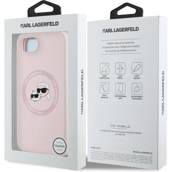 Karl Lagerfeld Liquid Silicone K&CH Heads MagSafe kryt iPhone 17e/16e růžový - Pouzdra - Obrázek 43ec70d2c17b49eabac7f325e9ffbfa2