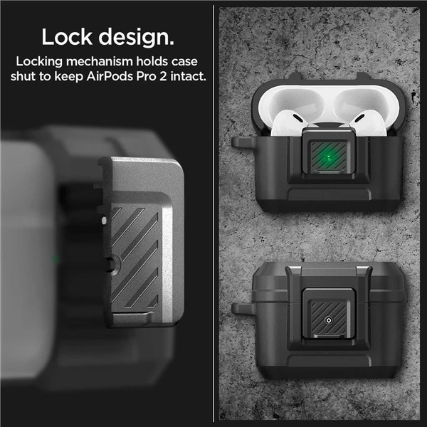 Spigen Lock Fit odolné pouzdro Apple AirPods Pro 2 Gen. matně černé - Pouzdra - Obrázek 4405000J01