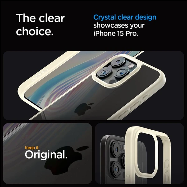 Spigen Ultra Hybrid kryt iPhone 15 Pro béžový - Pouzdra - Obrázek 4409000601