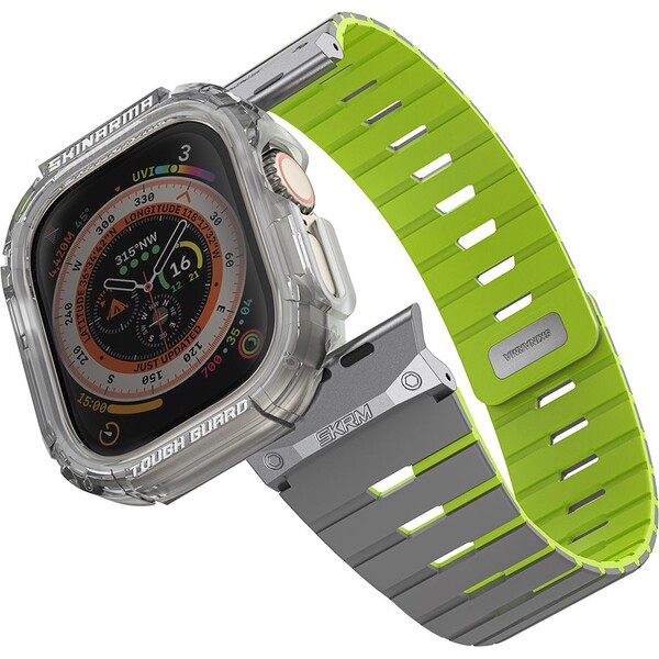SKINARMA Gemini + Atom řemínek a kryt Apple Watch Ultra 49mm limetkový (neonový)