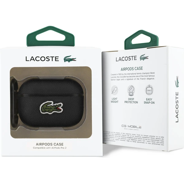 Lacoste Petit Pique Croc Logo Patch pouzdro AirPods Pro 2 černé - Pouzdra - Obrázek 446426761e624cd0a4a854682611b7e2