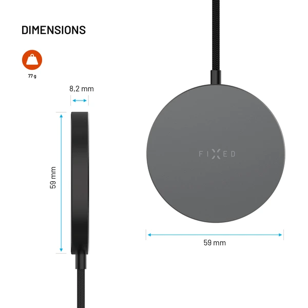 FIXED MagPad Slim Qi2.2/MagSafe bezdrátová nabíječka, 25W, vesmírně šedá - Nabíječky - Obrázek 4478ddfd427d4d8ea3106a8acdbfa19f