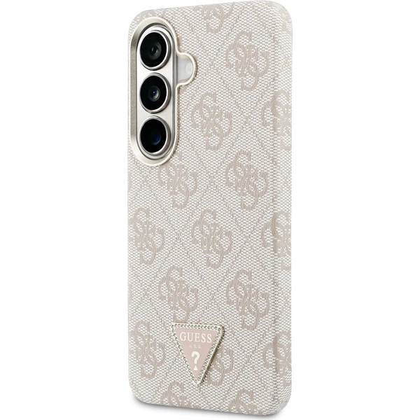 Guess PU Leather 4G Strass Triangle Logo Gold Frame Magnetic kryt Samsung Galaxy S26 růžový - Pouzdra - Obrázek 44894c49b3064ec5856c275b5db6b359