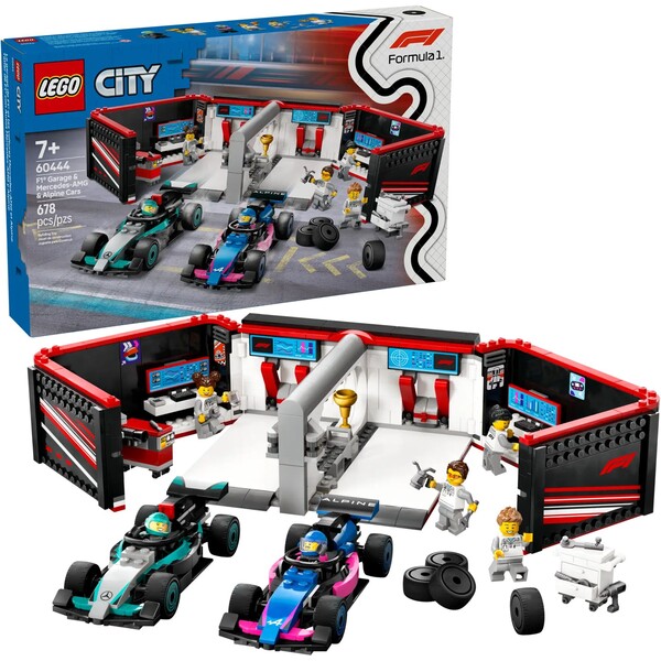 LEGO® City 60444 Garáž F1 a vozy Mercedes-AMG a Alpine