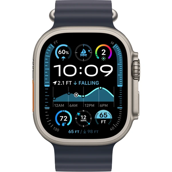 Apple Watch 49/46/45/44mm prodloužení námořnicky modrého oceánského řemínku s přírodním titanem - Řemínky - Obrázek 44S7000K01