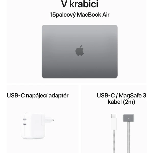 Apple MacBook Air 15,3" (2024) / M3 / 16GB / 512GB / SK KLV / vesmírně šedý - Notebooky - Obrázek 44X3000L01