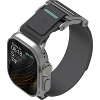 Aulumu A11 Mag Buckle Slim řemínek Apple Watch 49/46/45/44/42mm Silver Buckle/Carbon Green Strap - Řemínky