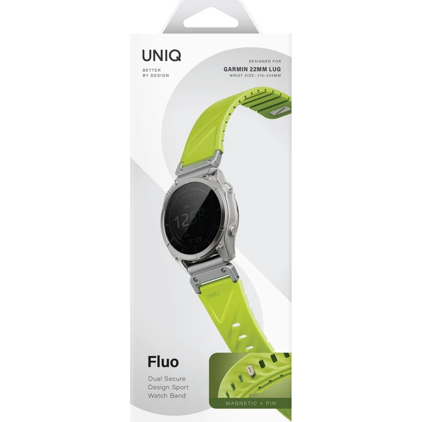 UNIQ Fluo Magnetický řemínek pro Garmin (Quick Release/QuickFit 22 mm) Dark Lime - Řemínky - Obrázek 44f0f1301ca545629bcfeeb120ee2fbf