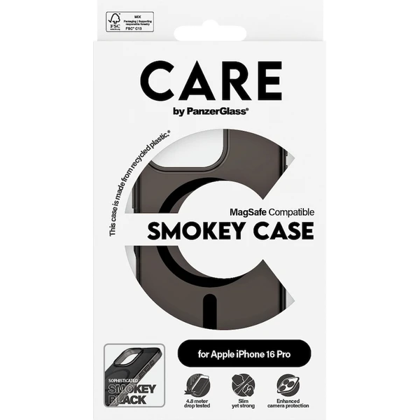 PanzerGlass® CARE kryt Apple iPhone 16 Pro MagSafe Smokey kouřový/černý - Pouzdra - Obrázek 4508000P01