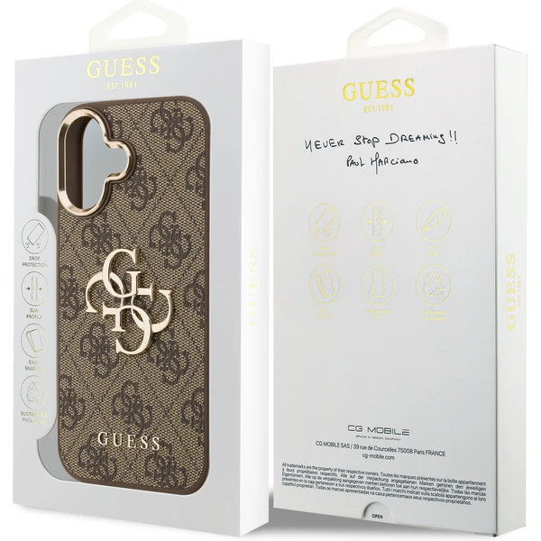 Guess PU Leather 4G Metal Logo Gold Frame MagSafe kryt iPhone 17 hnědý - Pouzdra - Obrázek 451a971c7cdb469594ce0186f2102204