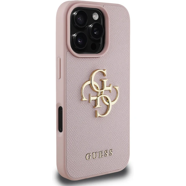 Guess PU Grained 4G Metal Logo kryt iPhone 16 Pro růžový - Pouzdra - Obrázek 45270a5535b442af83e21ba4eb7b2fc2
