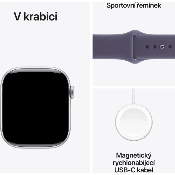 Apple Watch Series 11 Cellular (46mm) Stříbrný hliník s mlžně fialovým sportovním řemínkem M/L (Další) - Chytré hodinky - Obrázek 4539b37bd6d949178649fdcdcb194c99
