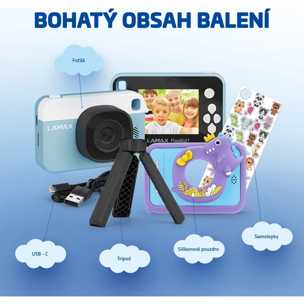 LAMAX PixelKid1 dětský fotoaparát modrý - Fotoaparáty - Obrázek 454e6295a4ce43a19eebec5898e06323