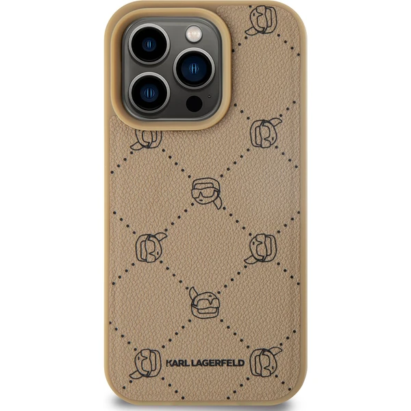 Karl Lagerfeld PU Karl Heads Pattern Magsafe zadní kryt pro iPhone 15 Pro béžový - Pouzdra - Obrázek 456ece9b442e4f3a9e709fe1f0334163