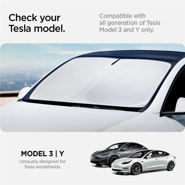 Spigen CryoShade Front Windshield Sunshade sluneční clona Tesla Model Y/3 - Ochranné folie a skla - Obrázek 458fc3951d7a4811b99a4e0151fa7be0