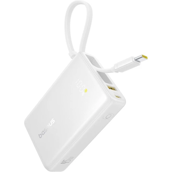 Baseus PicoGo powerbanka 10000mAh 45W s digitálním displejem a kabelem USB-C bílá - Powerbanky - Obrázek 45AE000N01
