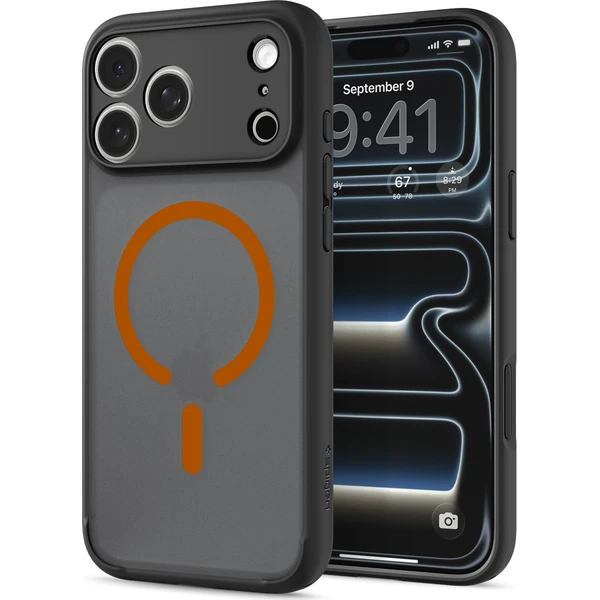 Spigen Ultra Hybrid MagSafe kryt iPhone 18 Pro/17 Pro frost black orange - Pouzdra - Obrázek 45ca11eab38040b790bd77a5a4bff8e2