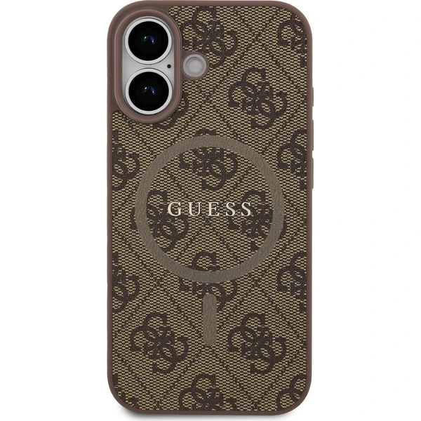 Guess PU Leather 4G Colored Ring MagSafe Zadní Kryt pro iPhone 17 hnědý - Pouzdra - Obrázek 45d8f9f5dc334147a4473ba528ed60ed