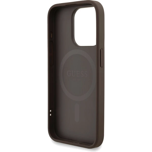 Guess PU Leather 4G Colored Ring Strap MagSafe kryt iPhone 15 Pro Max hnědý - Pouzdra - Obrázek 46257af4b2cc4c1aaeb5dccaa7dfe330