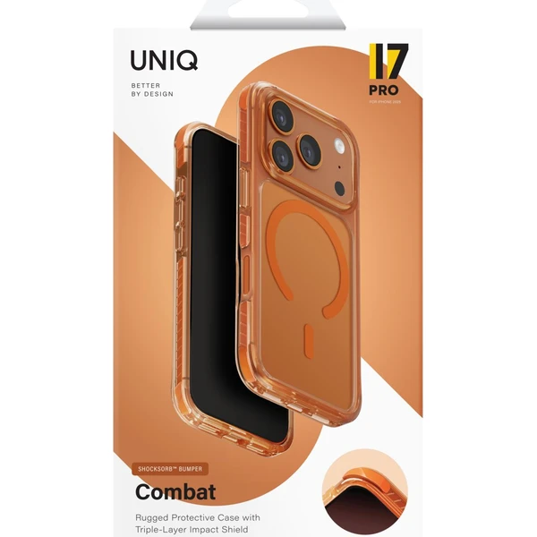 UNIQ Combat MagClick MagSafe kryt iPhone 17 Pro Volt Orange - Pouzdra - Obrázek 462cf6991619432b9d4d55818263af5b