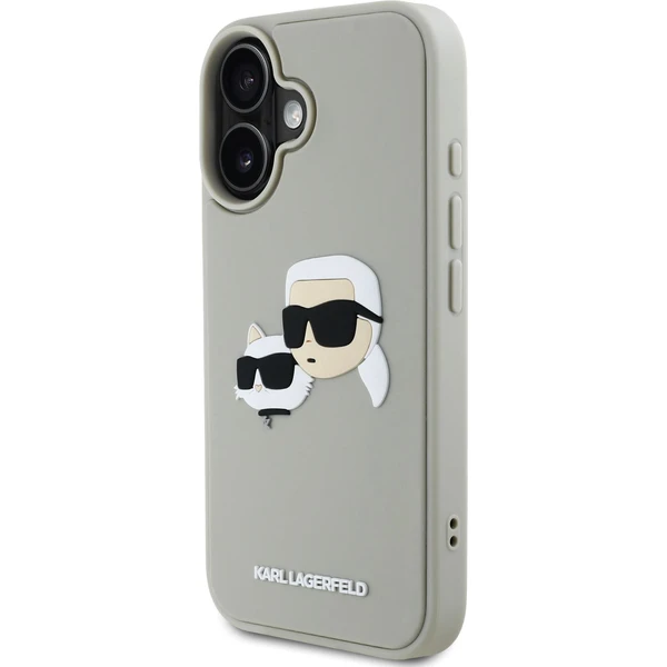 Karl Lagerfeld 3D Rubber Double Heads kryt iPhone 16 béžový - Pouzdra - Obrázek 463f177304e44bb6bba008f6eb3d3b3e