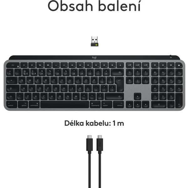 Logitech MX Keys S for Mac CZ/SK bezdrátová klávesnice vesmírně šedá - Klávesnice - Obrázek 4645000J01