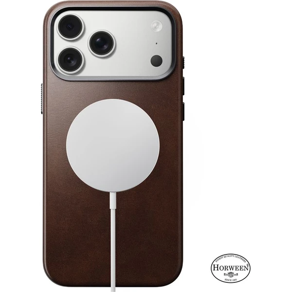Nomad Traditional Leather Case (Horween) MagSafe kožený kryt iPhone 17 Pro Max Rustic Brown - Pouzdra - Obrázek 4657c3925701499abe27c89fa72860e2