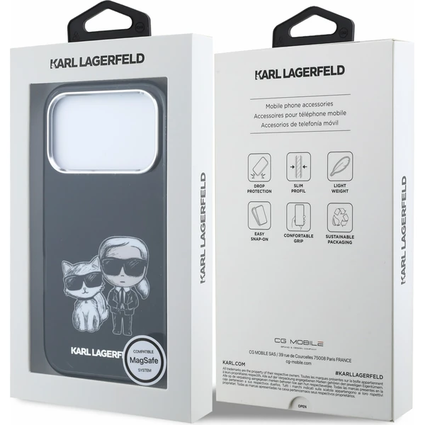 Karl Lagerfeld PU Semi Wrap Smooth Sketch Bodies Magsafe kryt iPhone 18 Pro černý - Pouzdra - Obrázek 465f0e915dae402895fb2bc65f8e6ffe